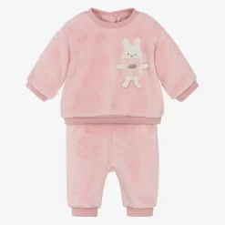 Baby Girls Pink Faux Fur Bunny Tracksuit