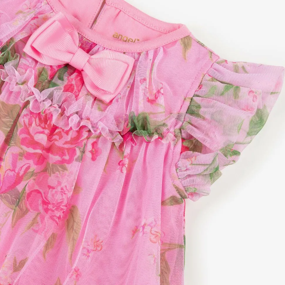 Baby Girls Pink Floral Tulle Dress