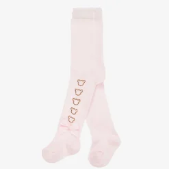 Baby Girls Pink Knit Bear Tights
