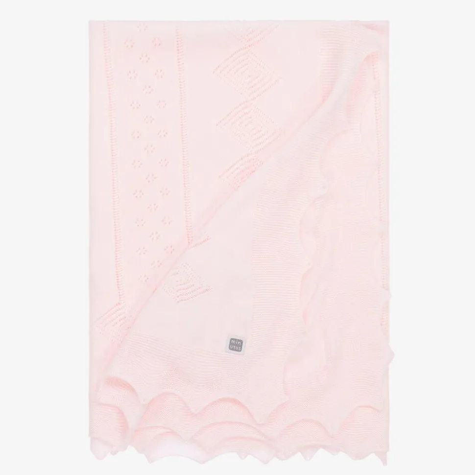 Baby Girls Pink Knitted Shawl (105cm)