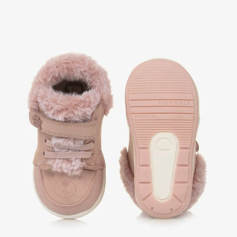 Baby Girls Pink Leather First Walkers