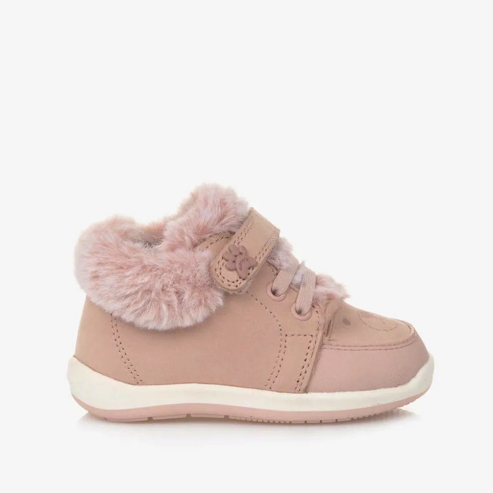 Baby Girls Pink Leather First Walkers