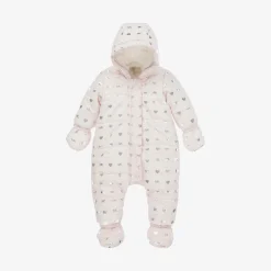 Baby Girls Pink Monogram Snowsuit