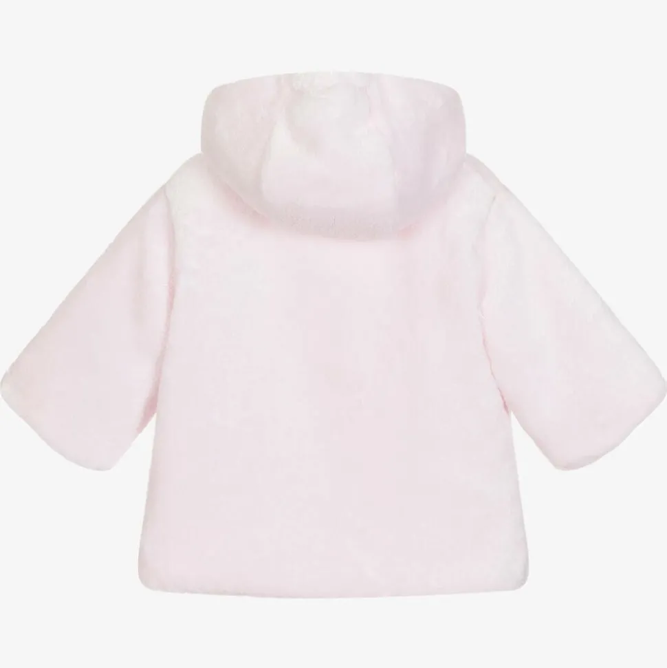 Baby Girls Pink Plush Bunny Coat