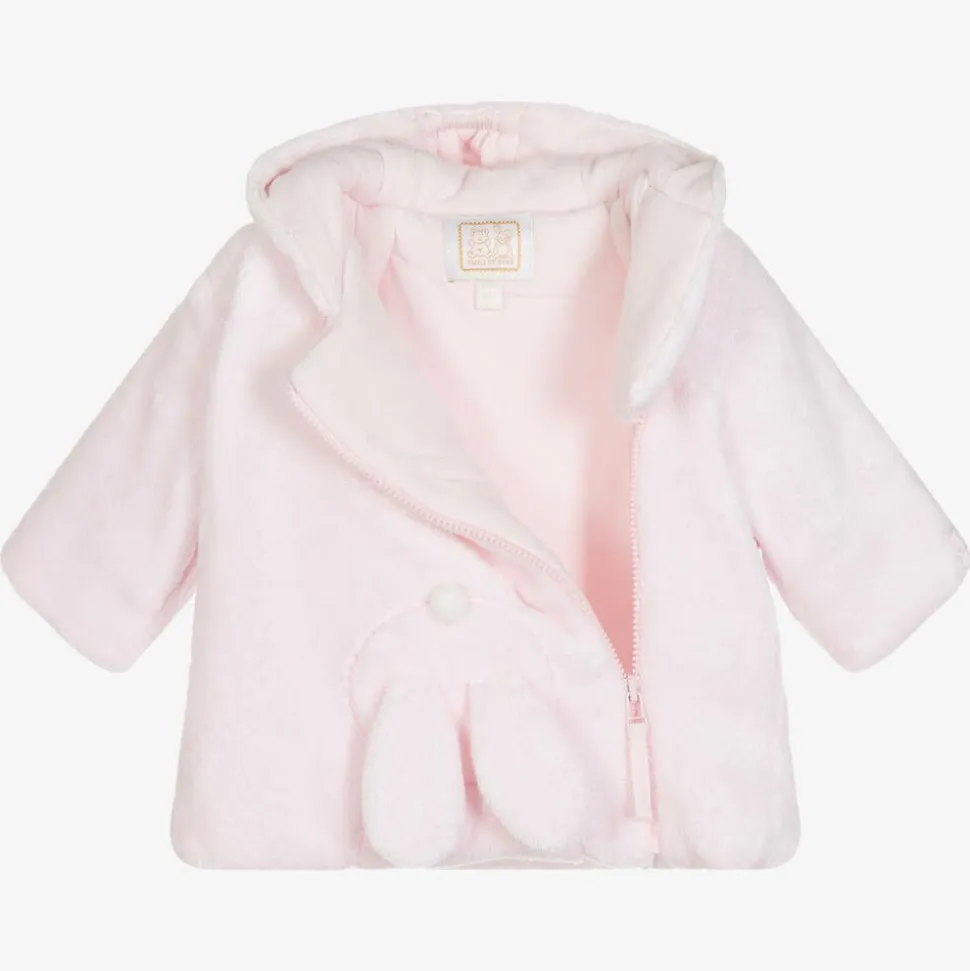 Baby Girls Pink Plush Bunny Coat