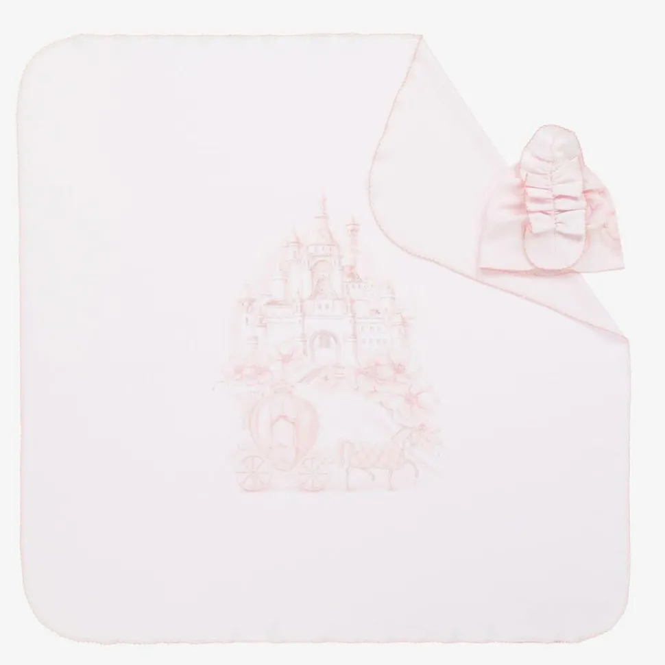 Baby Girls Pink Princess Cotton Blanket Gift Set