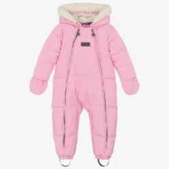 Baby Girls Pink Puffer Snowsuit
