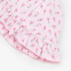 Baby Girls Pink Tulip Blossoms Pima Cotton Hat