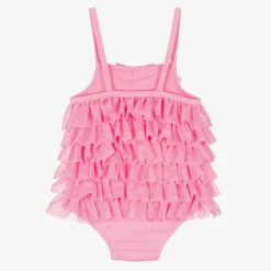 Baby Girls Pink Tulle Frill Swimsuit (UPF50+)