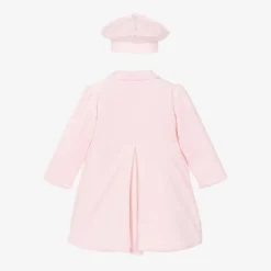 Baby Girls Pink Velour Coat & Hat Set