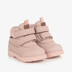 Baby Girls Pink Waterproof Velcro Boots
