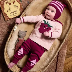 Baby Girls Purple Knitted Trousers