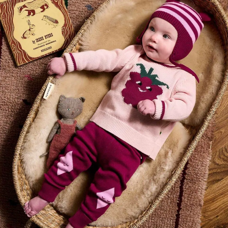 Baby Girls Purple Knitted Trousers