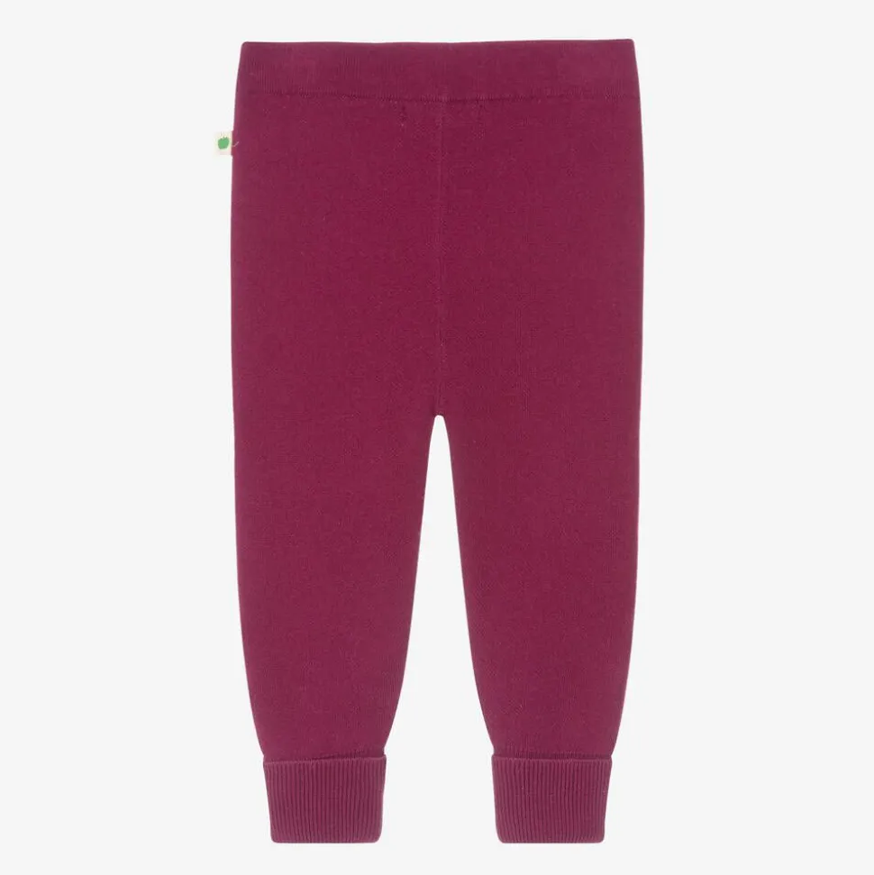 Baby Girls Purple Knitted Trousers