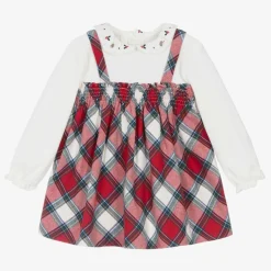 Baby Girls Red Tartan Cotton Dress