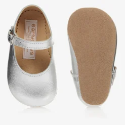 Baby Girls Silver Leather Pre-Walker Shoes