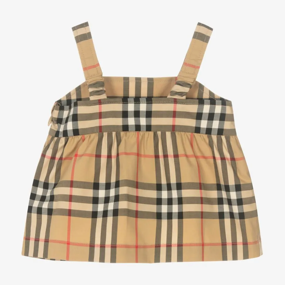 Baby Girls Vintage Check Peplum Top
