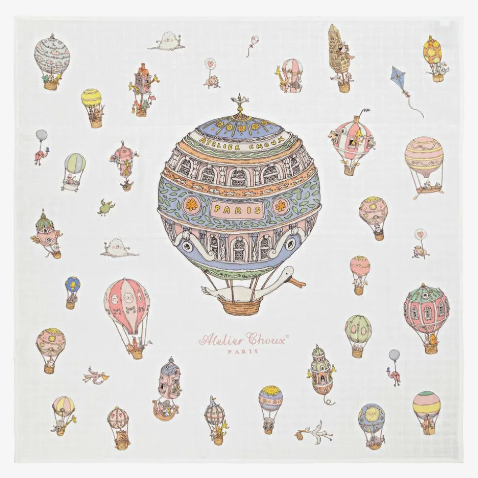 Baby Girls White Balloons Swaddle (97cm)