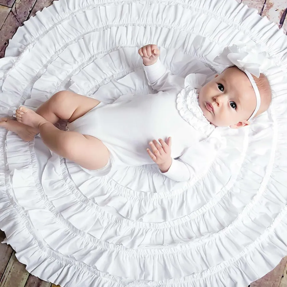 Baby Girls White Cotton Blanket (86cm)