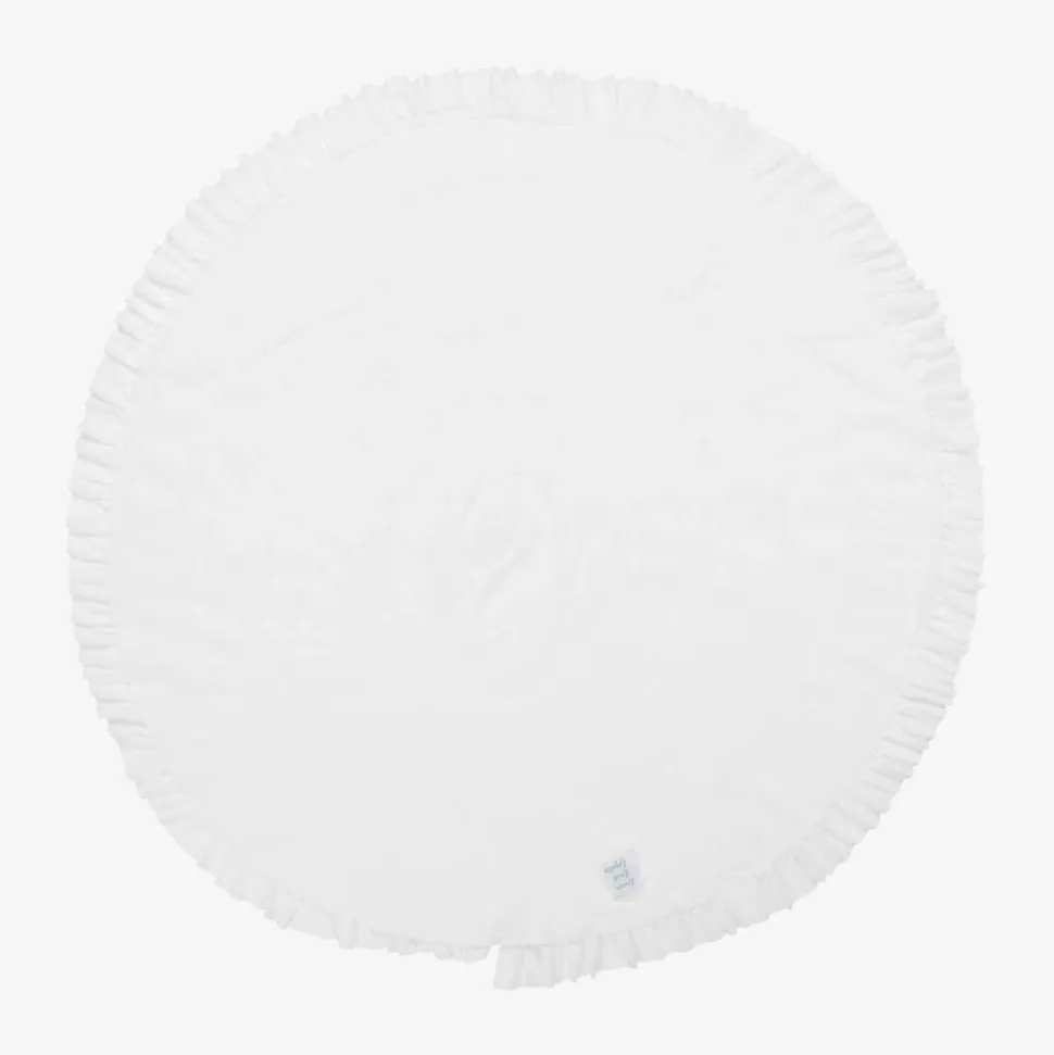 Baby Girls White Cotton Blanket (86cm)