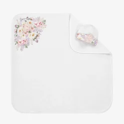 Baby Girls White Cotton Blanket Gift Set