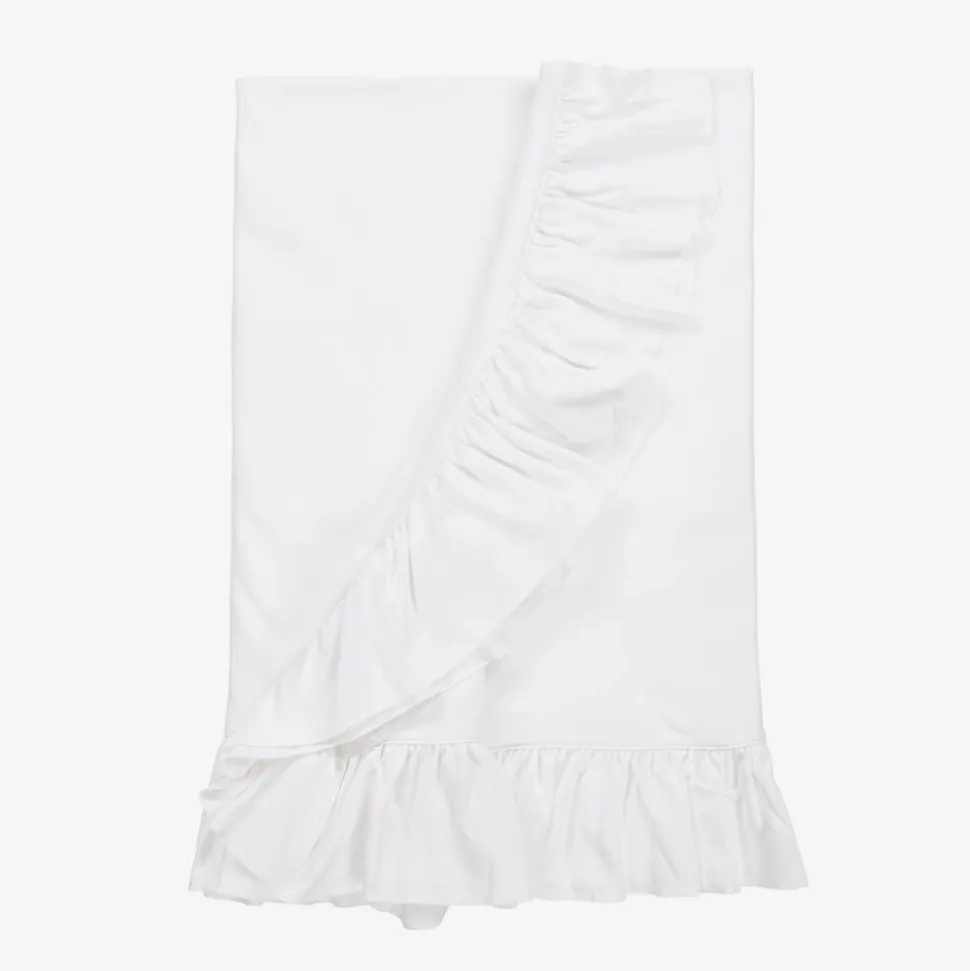 Baby Girls White Cotton Blanket (90cm)