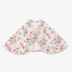 Baby Girls White Cotton Pomegranate Burp Cloth (59cm)