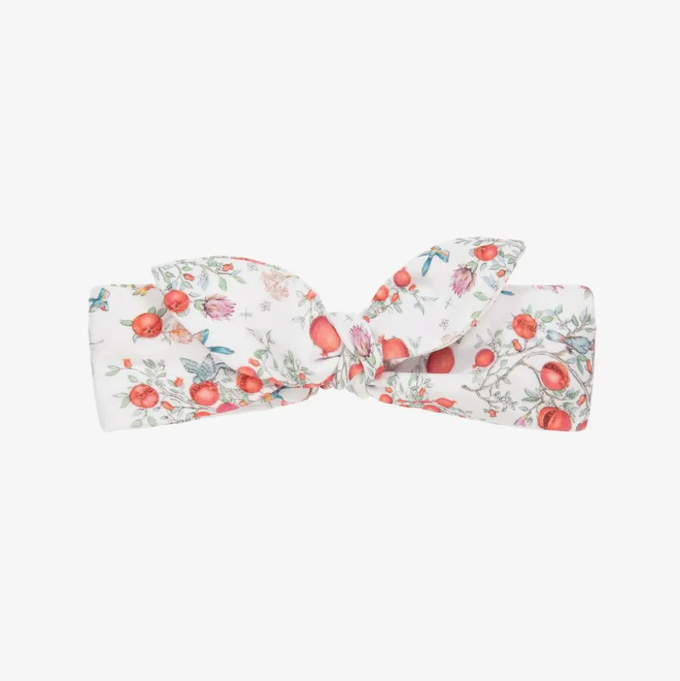 Baby Girls White Cotton Pomegranate Headband