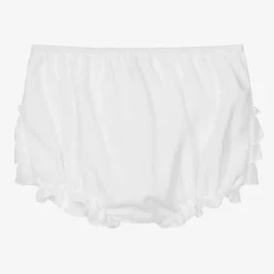 Baby Girls White Frilly Pants
