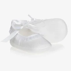 Baby Girls White Silk Shoes