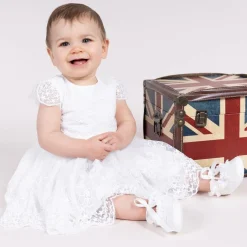 Baby Girls White Silk Shoes