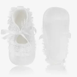 Baby Girls White Silk Shoes