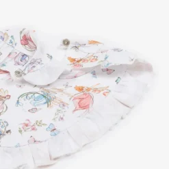 Baby Girls White Supima Cotton Daphne Bib