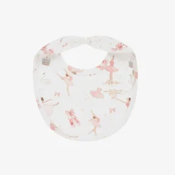 Baby Girls White Supima Cotton Opera Bib