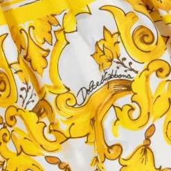 Baby Girls Yellow Majolica Print Cotton Skirt