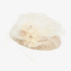 Beige & Ivory Occasion Hat