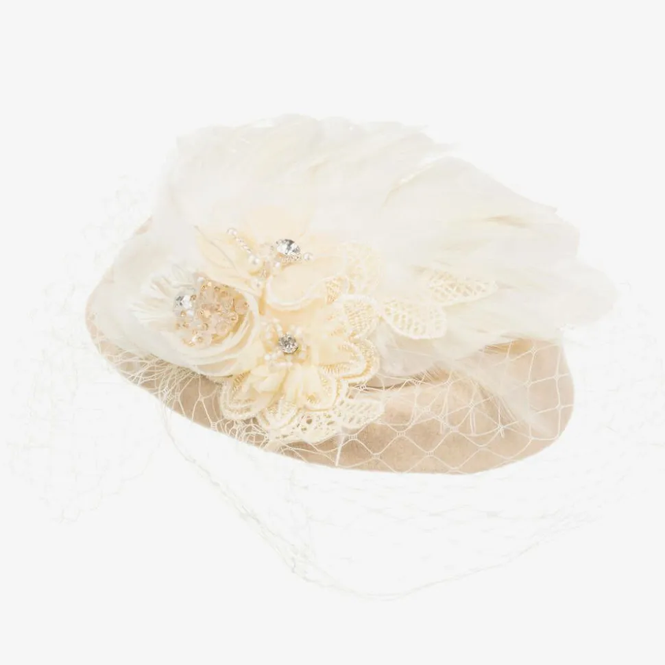 Beige & Ivory Occasion Hat