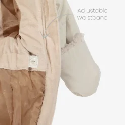 Beige Bear Snowsuit & Neck Warmer Set