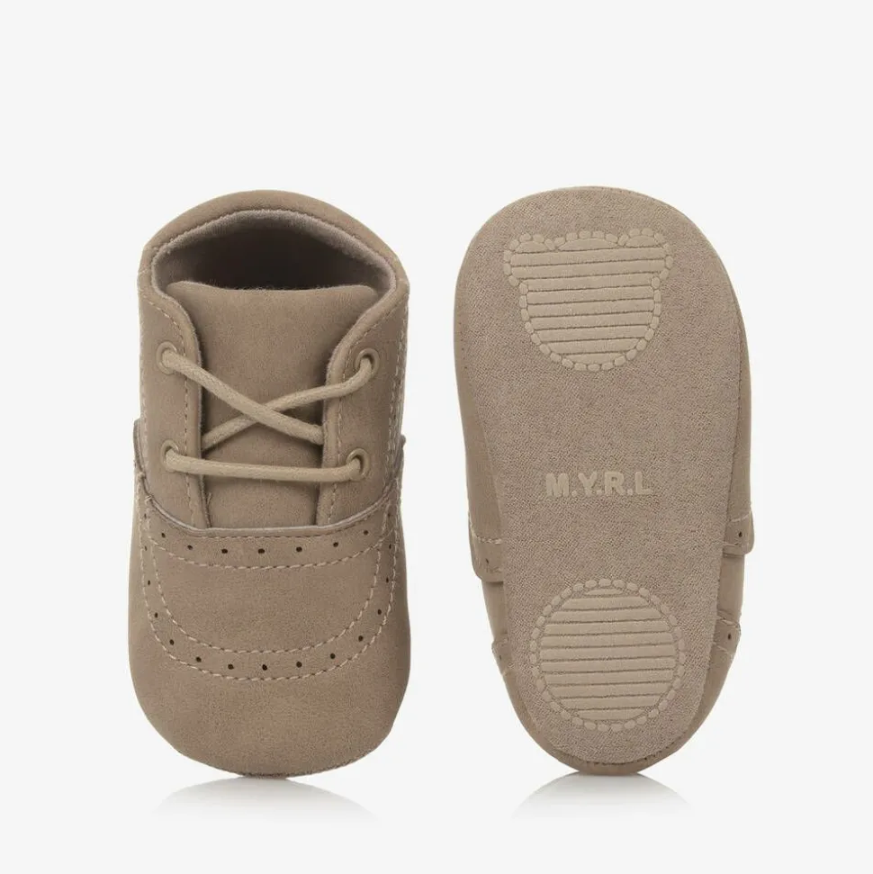 Beige Brogue Pre-Walker Shoes