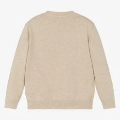 Beige Cotton Knitted Sweater