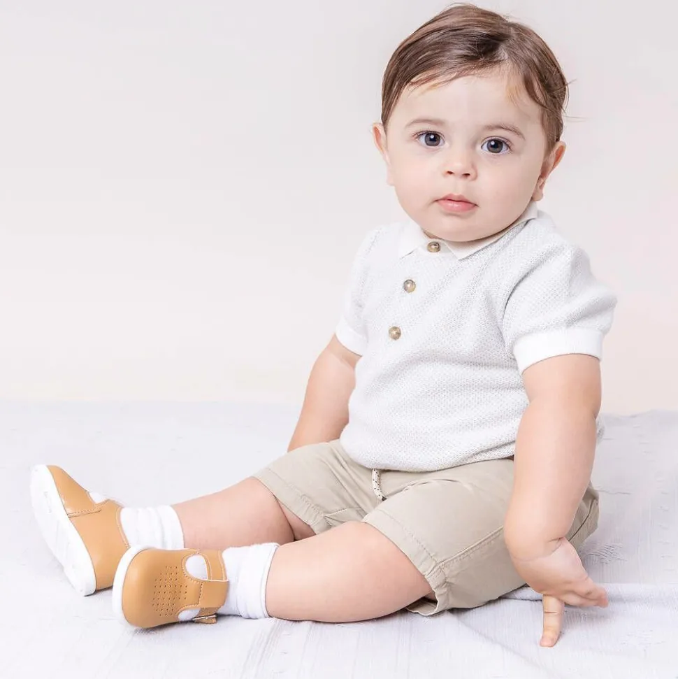 Beige First Walker Shoes
