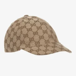 Beige GG Logo Canvas Cap