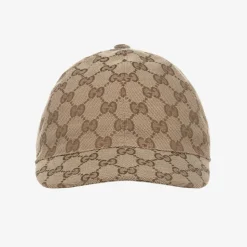 Beige GG Logo Canvas Cap