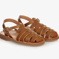 Beige Leather Sandals