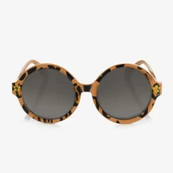 Beige Leopard Print Round Sunglasses