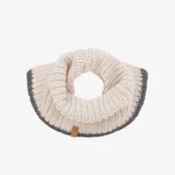 Beige Merino Wool Rib Knit Snood