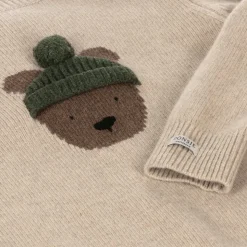 Beige Merino Wool Teddy Bear Sweater