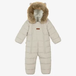 Beige Padded Snowsuit