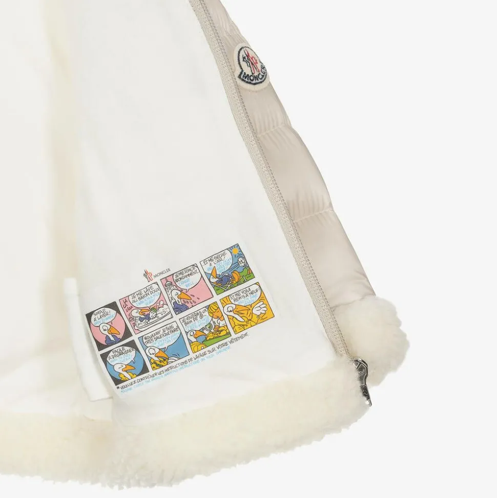 Beige Sherpa & Down Hooded Dofi Jacket