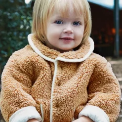 Beige Sherpa Fleece Reversible Quilted Jacket